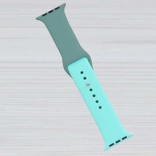 Torrii Siliconee Mix Watch Band For Apple Watch 49   45   44   42 mm - Dark Green   Aqua Blue on Sale