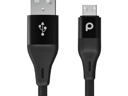 Porodo Braided USB-A to Type-C (3A 2.2m) - Black For Sale