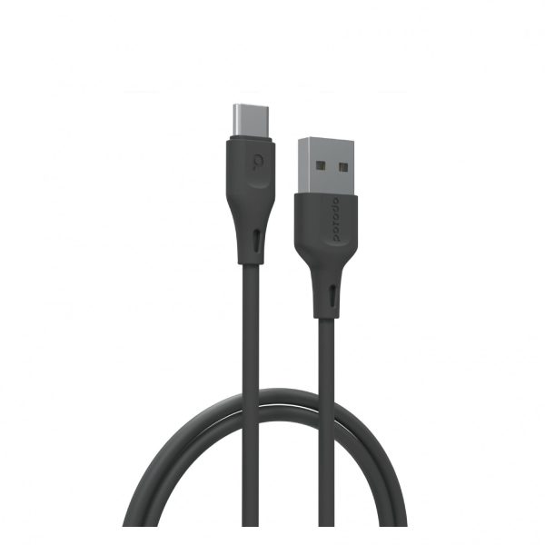 Porodo USB Cable Type-C Connector 3A Durable Fast Charge and Data Cable (2m 3A) - Black Online