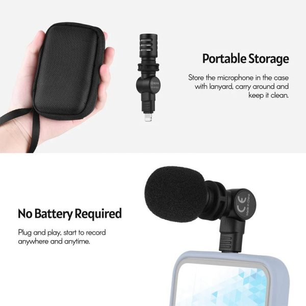 BOYA Miniature Condenser Smartphone mic (Lightning Connector) -  Black Online