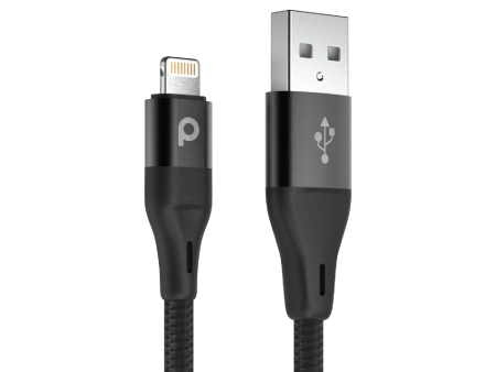 Porodo Braided USB-A to Lightning (2.4A 2.2m) - Black Supply