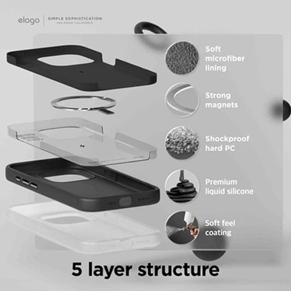 Elago MagSafe Magnetic Silicone Case - Apple iPhone 15 Pro Max   Black Discount