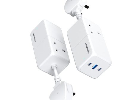 Powerology 65W Power StriP With Dual Power Sockets - White For Cheap