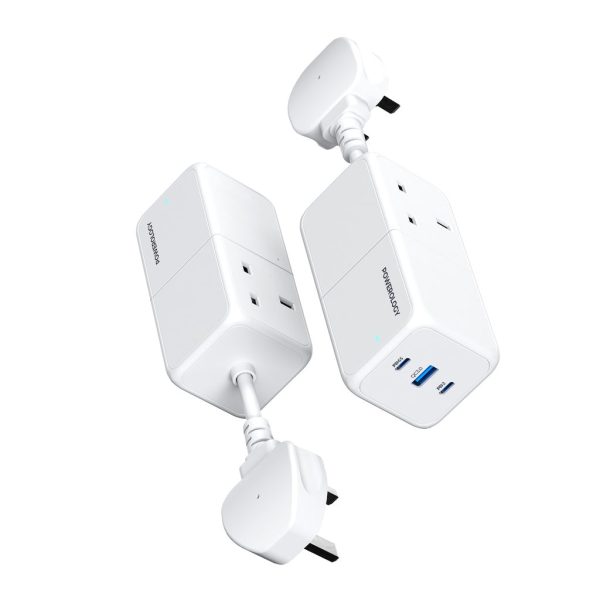 Powerology 65W Power StriP With Dual Power Sockets - White For Cheap