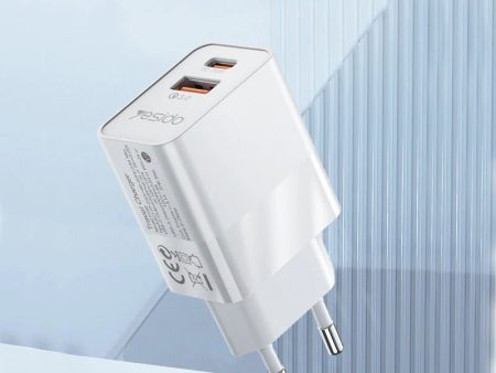 Yesido YC32 Power Adapter - Dual Port   QC3.0   White on Sale