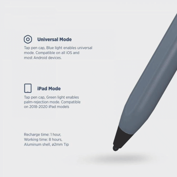 Powerology Universal Smart Pencil 2 in 1 - Grey Cheap