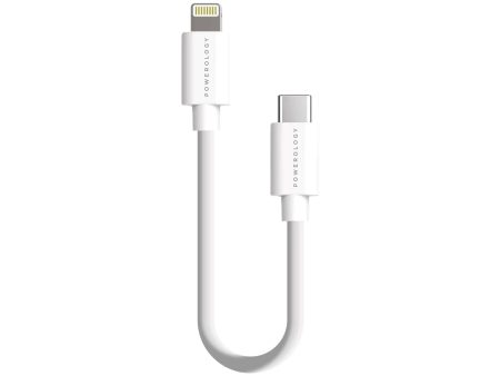 Powerology  USB-C to Lightning Connector Cable 0.25m – White Sale