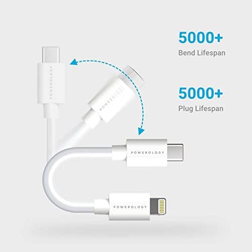 Powerology  USB-C to Lightning Connector Cable 0.25m – White Sale