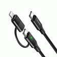 MCDODO CA-7120 Fast Charge Data Cable - 2 IN 1 PD Lightning   Type-C   1.2 Meter   60W   Black Fashion