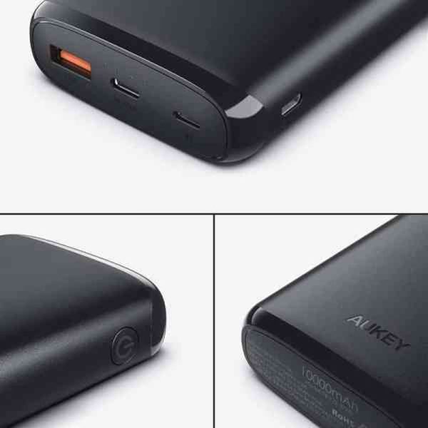 AUKEY Power Bank & QC 3.0 - 18W   10,000mAh - Black For Discount