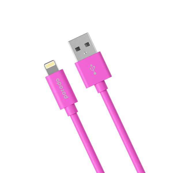 Porodo PVC Lightning Cable 1.2m - Pink Supply