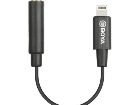 BOYA BY-K3 3.5mm Female TRS to Male Adapter Cable - 3.5mm   ‎Lightning - Black For Sale