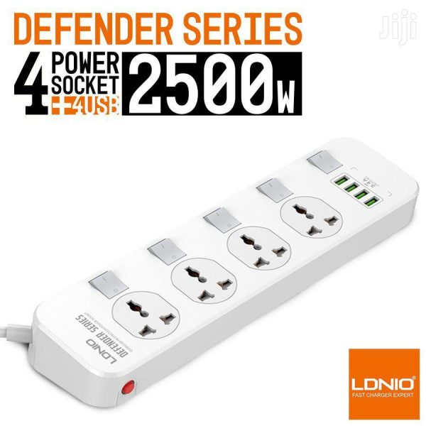 Ldnio 2500W Power Extension With 4 USB-A Ports & 4 Power Sockets Sc4408 Online Hot Sale