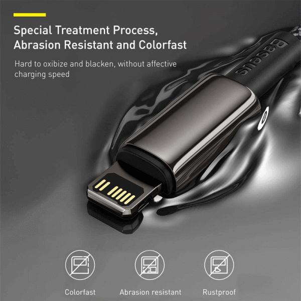 Baseus Tungsten Gold Fast Charging Data Cable - Type-C   Lightning   20W   1 Meter   Black Online Sale