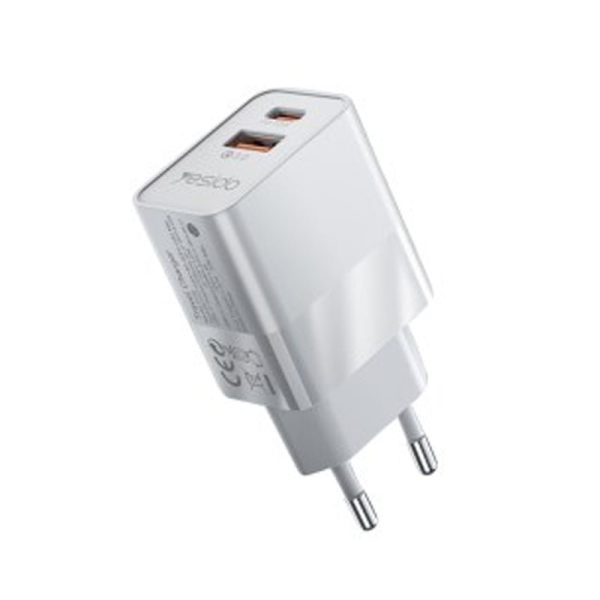 Yesido YC32 Power Adapter - Dual Port   QC3.0   White on Sale