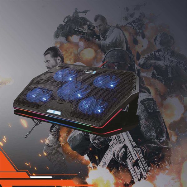 Porodo Gaming Cooling Pad - Multi Fan   Black on Sale