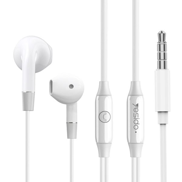 Yesido YH-30 Earphone - 3.5mm Jack   In-Ear   Wired   White For Discount