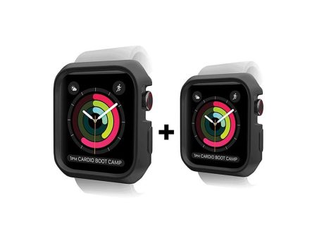 Itskins Spectrum Bumper Case - 44mm   Apple Watch SE   6   5   4   Plain Black - Pack of 2 For Cheap