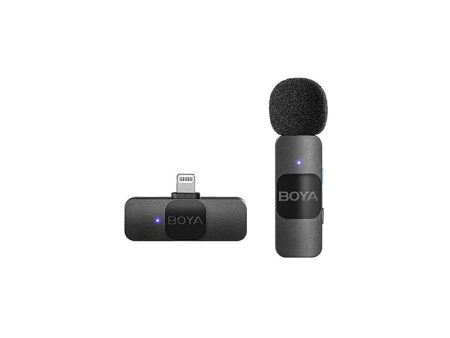 BOYA Smallest 2.4Ghz Wireless Microphone with Lightning connector for iOS device( 1TX+1RX) - Black Online now