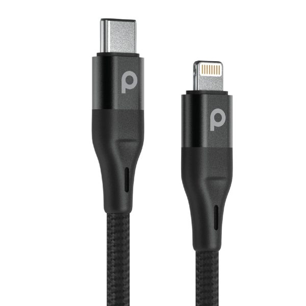 Porodo Braided USB-C to Lightning PD (9V 2.2m) - Black Online Hot Sale